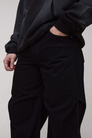 Tall Baggy Ruched Detail Jeans