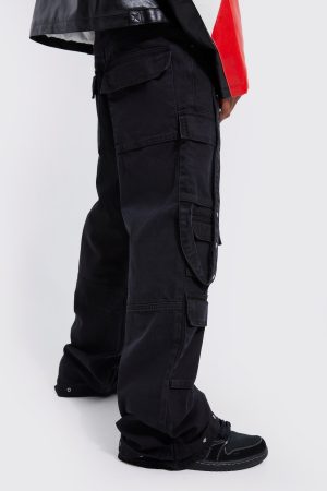 Baggy Rigid Multi Pocket Flare Jeans