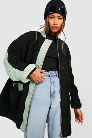 Teddy Faux Fur Bomber Jacket