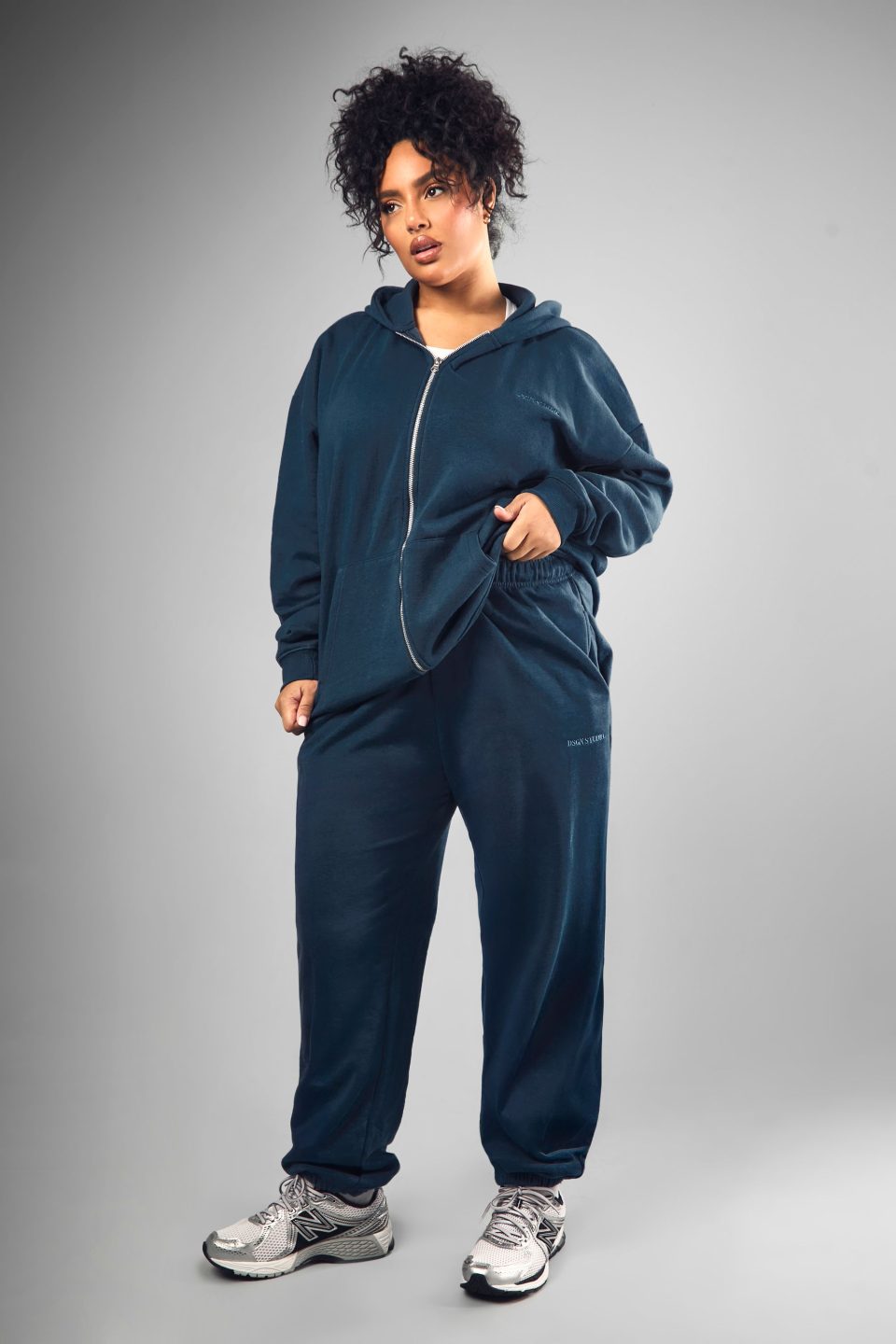 Plus DSGN Studio Embroidered Cuffed Oversized Jogger