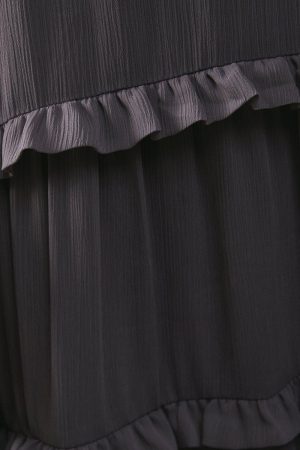 Premium Chiffon Tie Neck Tier Smock Maxi Dress