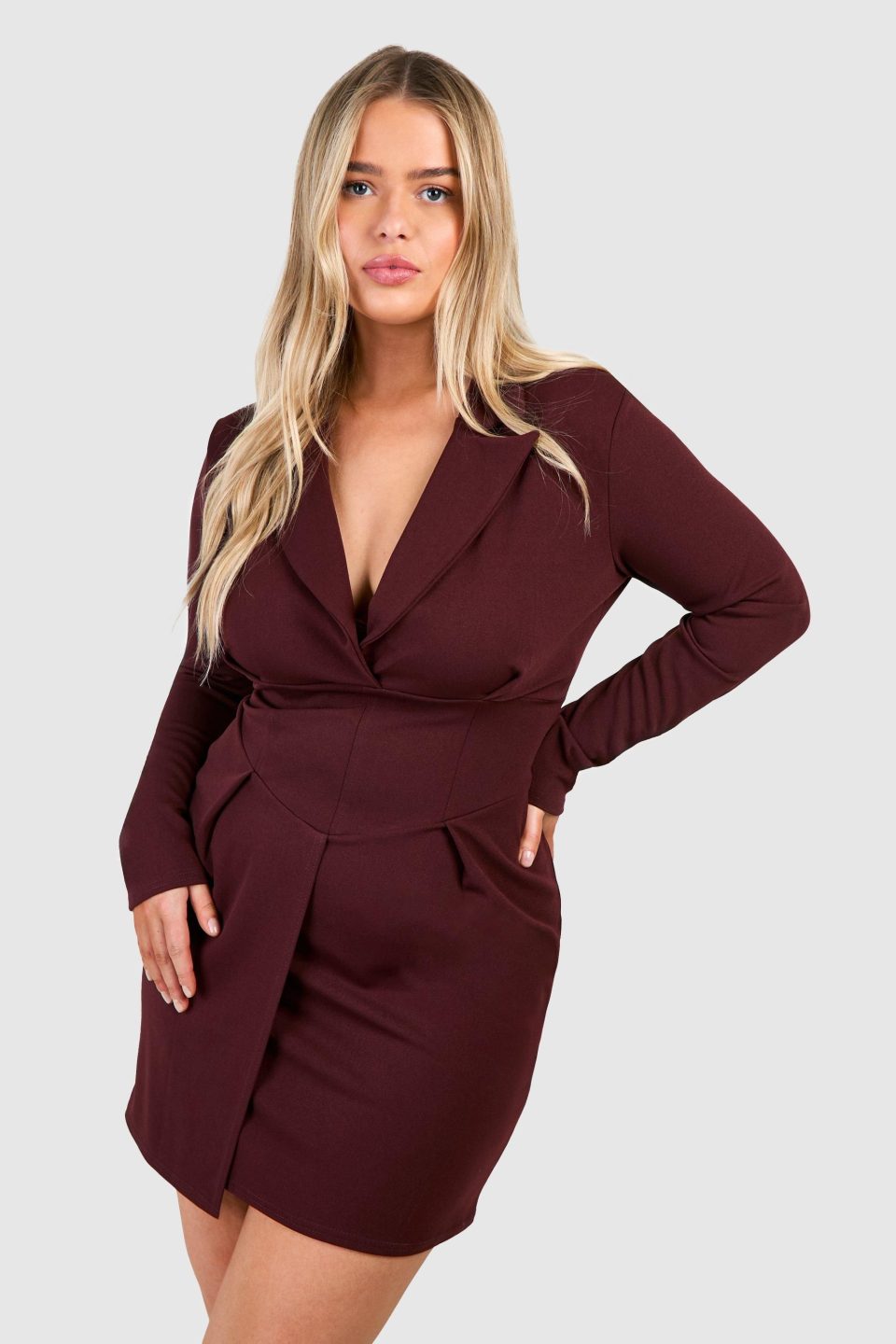 Plus Corset Detail Blazer Dress