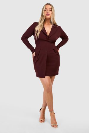 Plus Corset Detail Blazer Dress