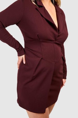 Plus Corset Detail Blazer Dress