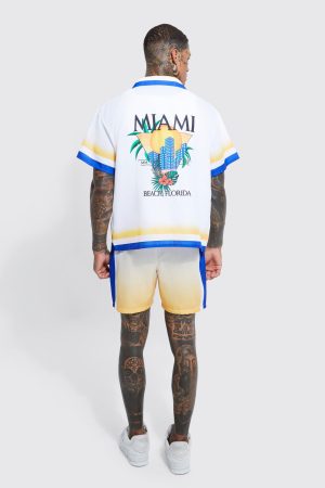 Regular Fit Miami Border Shirt And Short Set