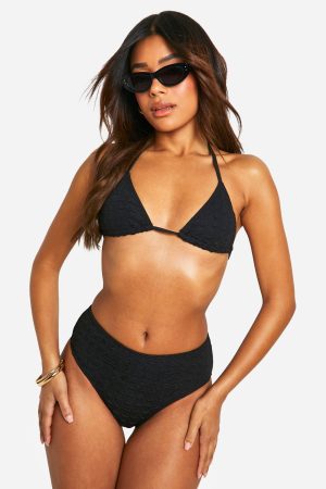 Textured Triangle Bikini Top