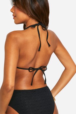 Textured Triangle Bikini Top