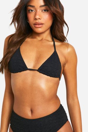 Textured Triangle Bikini Top