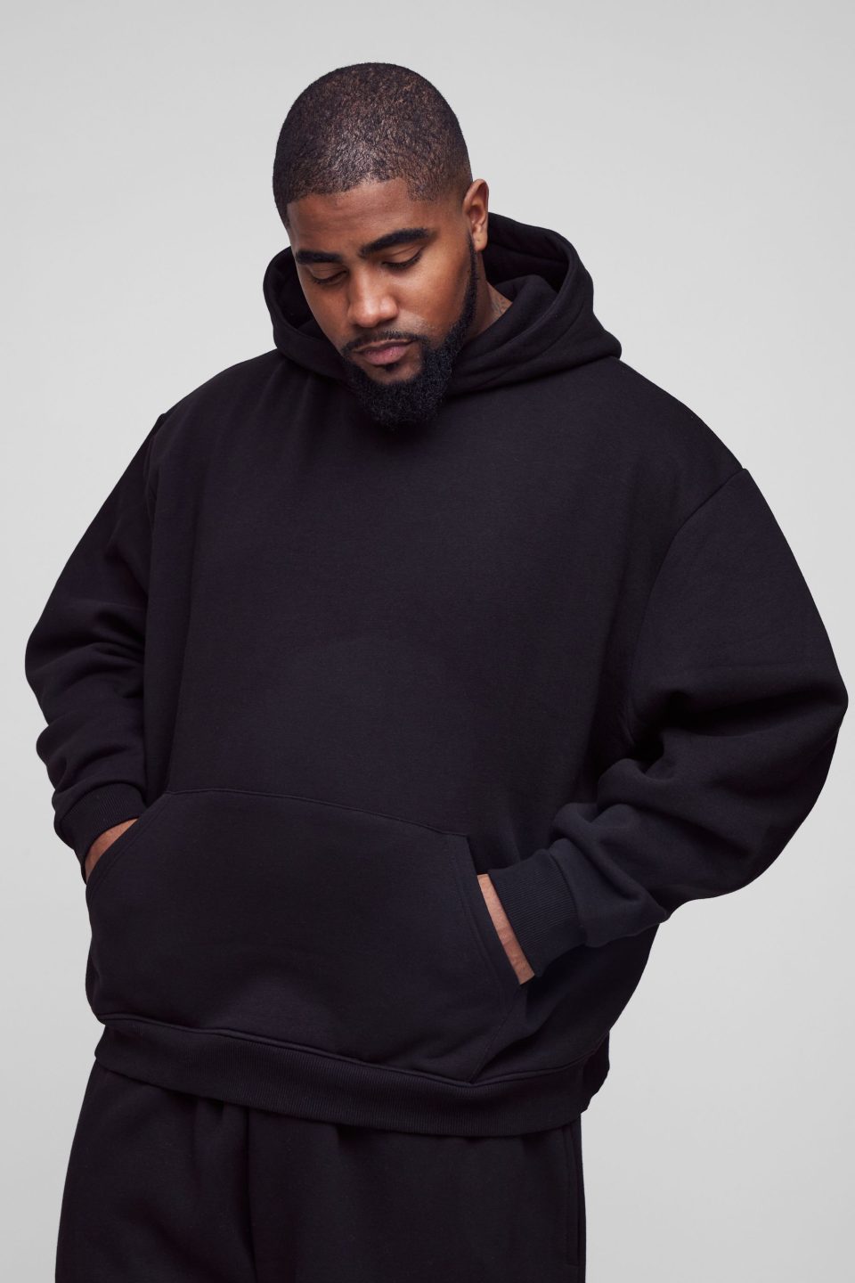 Plus 330GSM Oversized Boxy Basic Hoodie