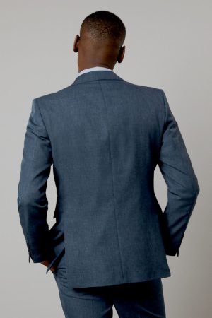 Navy Marl Slim Fit Suit Jacket