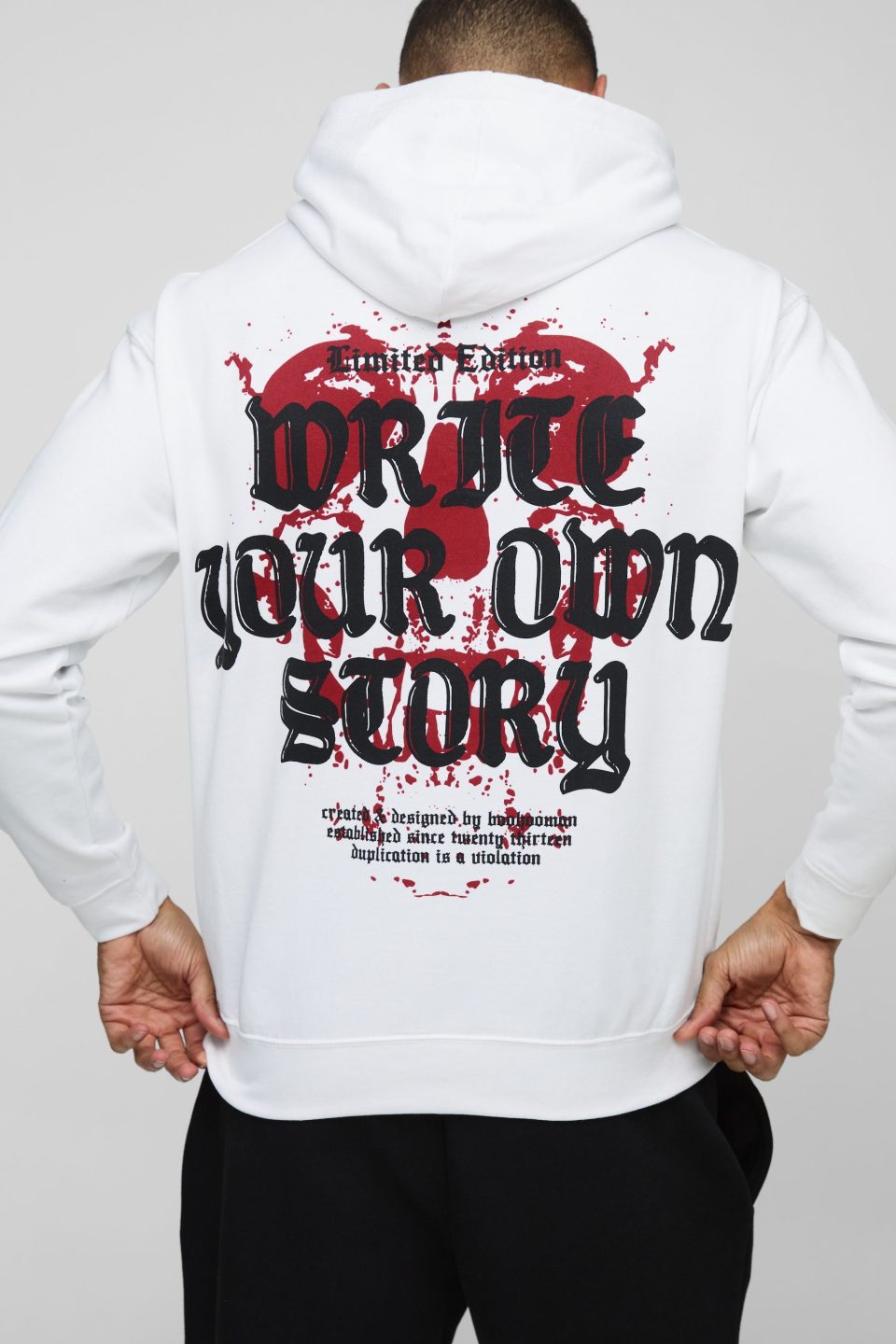 Regular Fit Write Your Own Story Heart Graphic Hoodie
