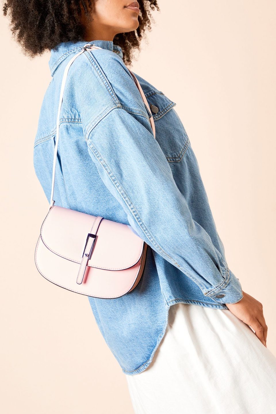 Milan Faux Leather Crossbody Saddle Bag