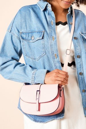 Milan Faux Leather Crossbody Saddle Bag