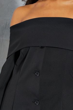 Tailored Bardot Blazer Mini Dress