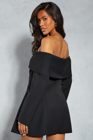 Tailored Bardot Blazer Mini Dress