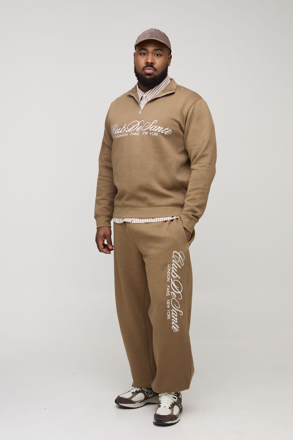 Plus Regular Fit Embroidered 1/4 Zip Tracksuit