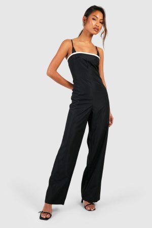 Boxer Detail Strappy Jumpsuit