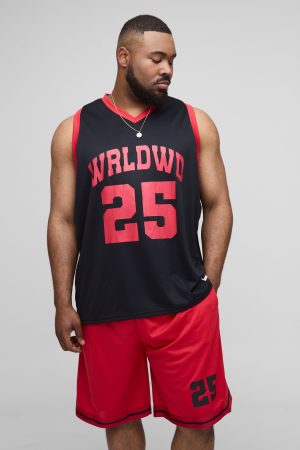 Plus WRLDWD Airtex Vest & Basketball Fit Short Set