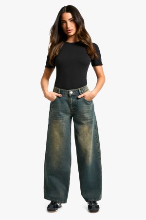 Petite Low Rise Vintage Tint Baggy Boyfriend Jeans