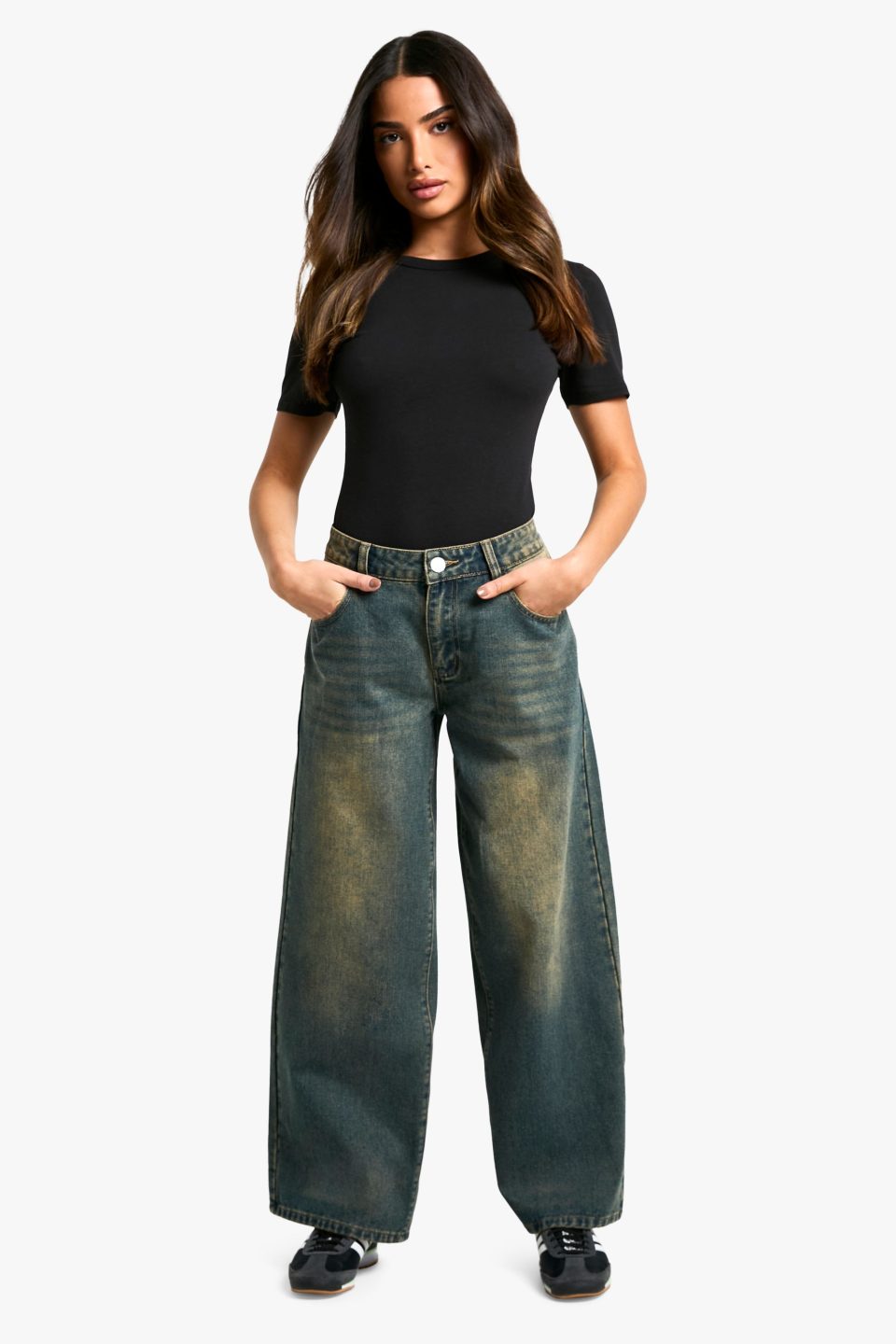 Petite Low Rise Vintage Tint Baggy Boyfriend Jeans