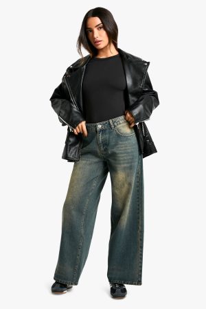 Petite Low Rise Vintage Tint Baggy Boyfriend Jeans
