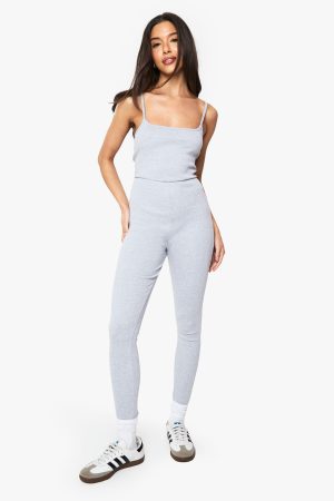 Cotton Rib Skinny Jumpsuit