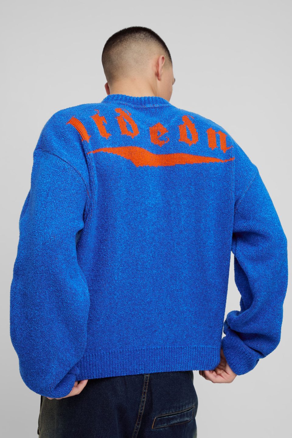 Oversized Fluffy Jacquard Graphic Knitted Jumper
