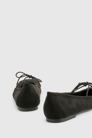 Ruched Tie Ballet Flats