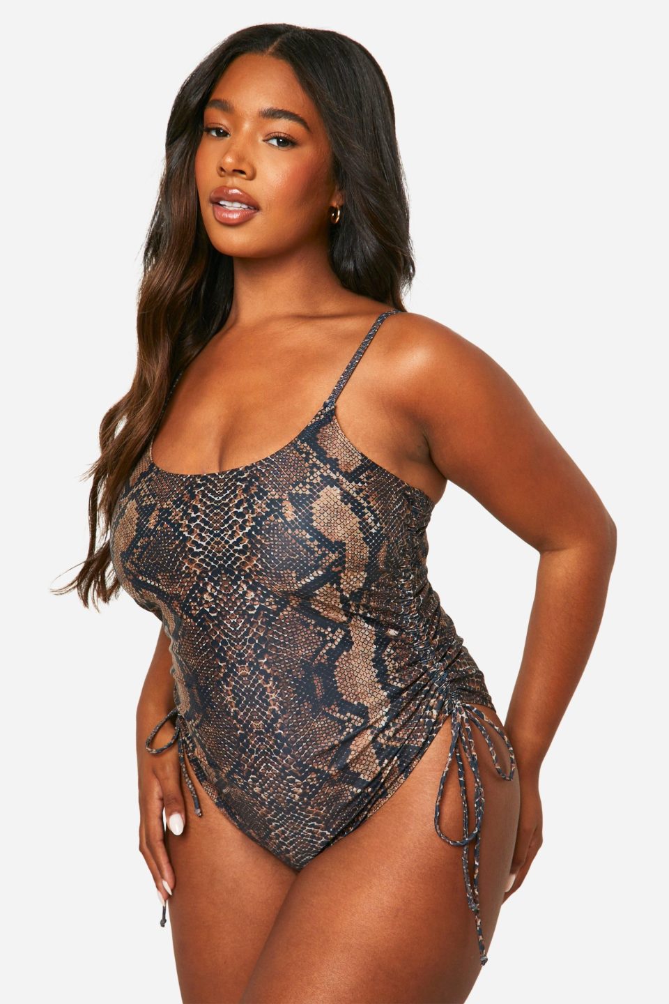 Plus Ruched Side Snake Swimsuit