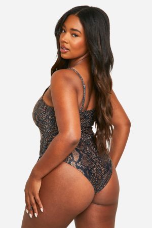 Plus Ruched Side Snake Swimsuit