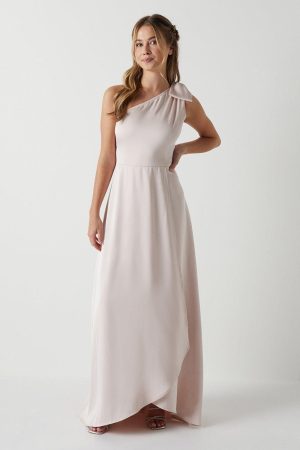 Teen Coast One Shoulder Bow Bridesmaids Dress