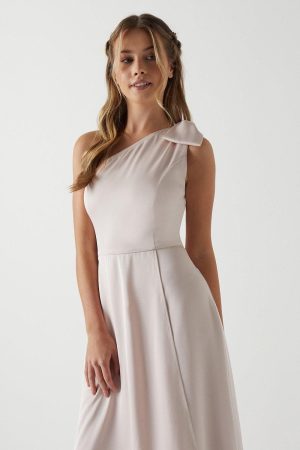 Teen Coast One Shoulder Bow Bridesmaids Dress