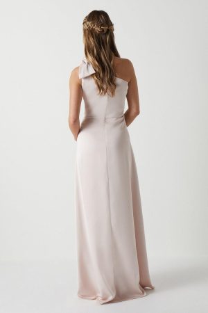 Teen Coast One Shoulder Bow Bridesmaids Dress