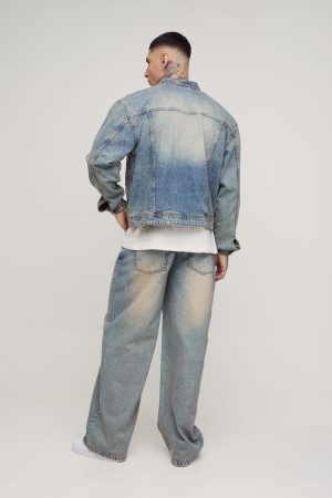 Tall Stonewash Boxy Oversized Denim Jacket
