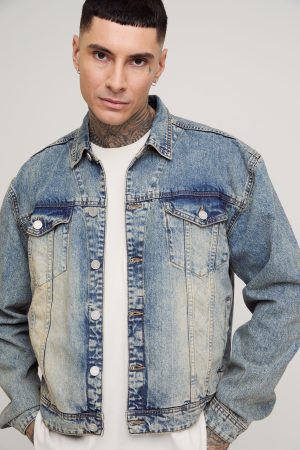 Tall Stonewash Boxy Oversized Denim Jacket
