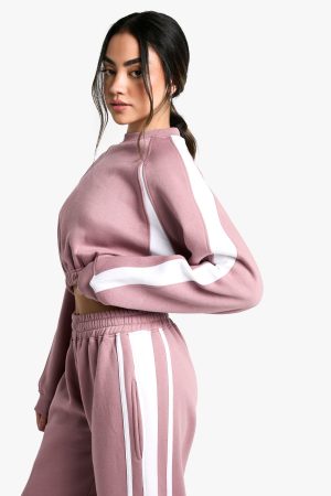 Panelled Cropped Wide Leg Tracksuit