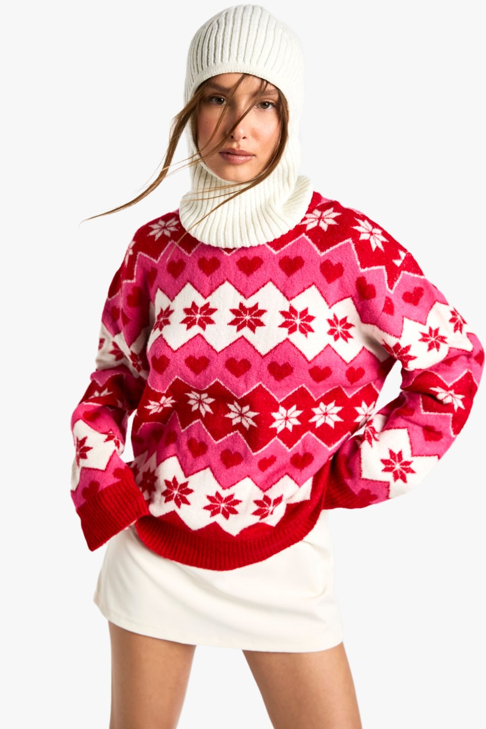 Christmas Fairisle Heart Knitted Jumper