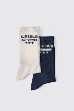 Multi 2 Pack Worldwide Star Sport Socks
