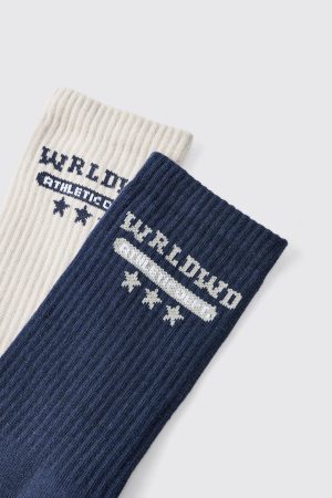 Multi 2 Pack Worldwide Star Sport Socks