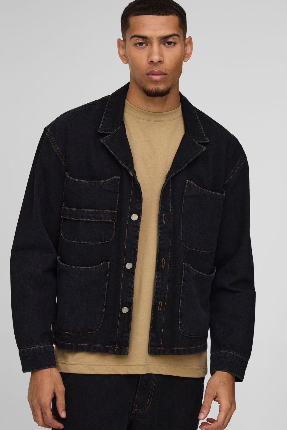 Oversized Carpenter Pocket Denim Shirt