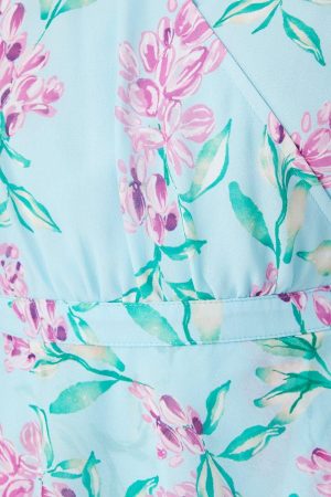 Petite Floral Ruffle Peplum Midi Dress