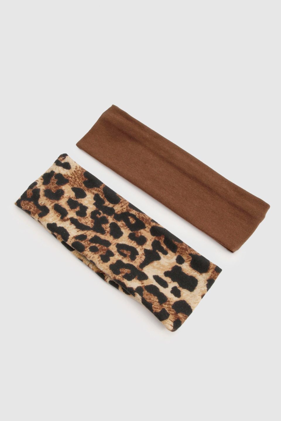 2 Pack Leopard Jersey Headbands