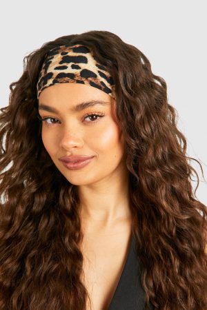 2 Pack Leopard Jersey Headbands