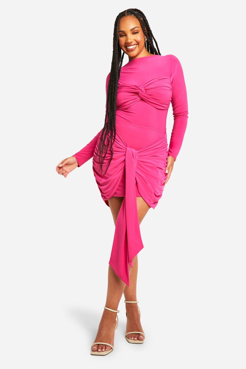 Plus Double Slinky Tie Mini Skirt