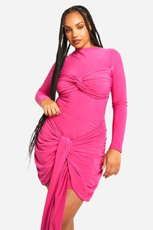 Plus Double Slinky Tie Mini Skirt