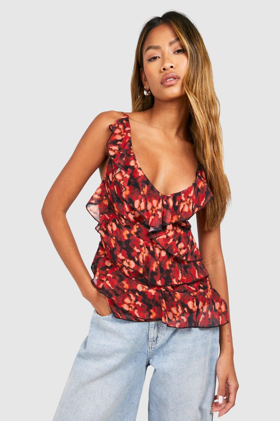 Poppy Printed Chiffon Cami