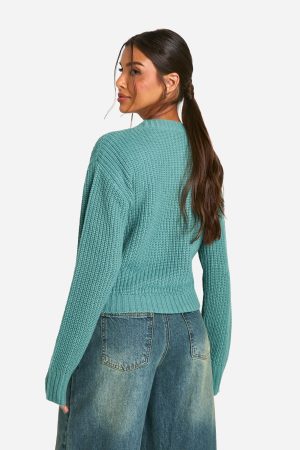 Basic Button Through Crop Cardigan