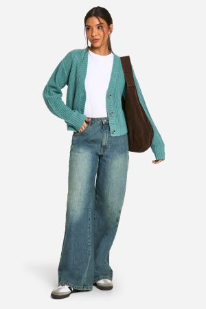 Basic Button Through Crop Cardigan