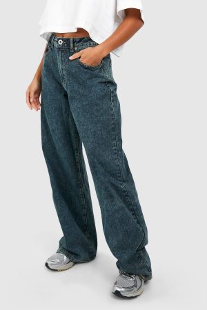 Petite 28 Inch Basics High Waisted Super Wide Leg Jeans