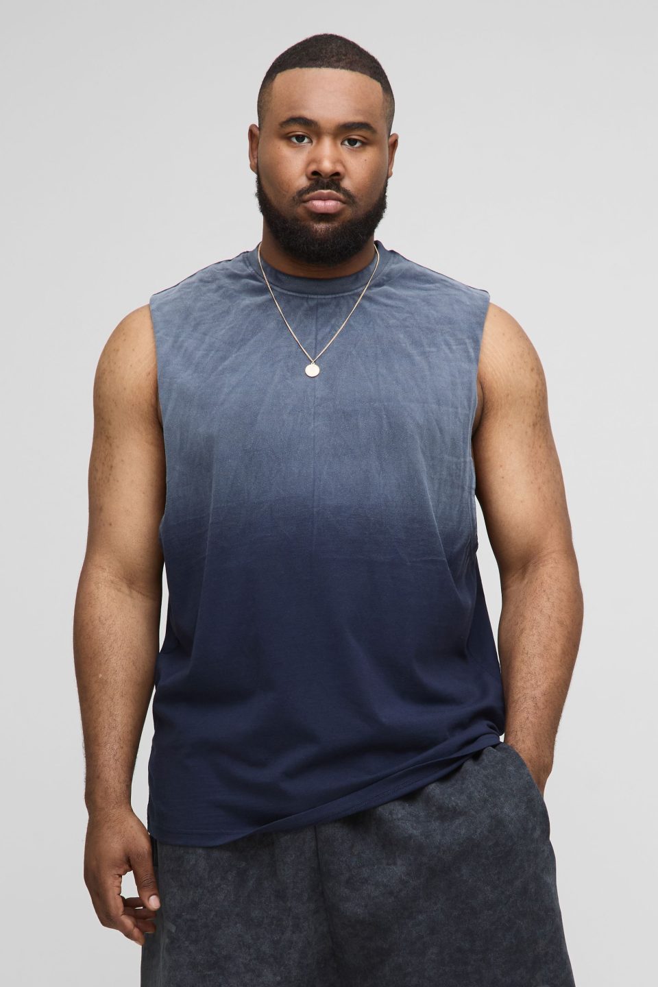 Plus Regular Fit Drop Armhole Spray Wash Tank